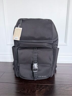 Itzy Ritzy Black Men's Backpack with Front Buckle